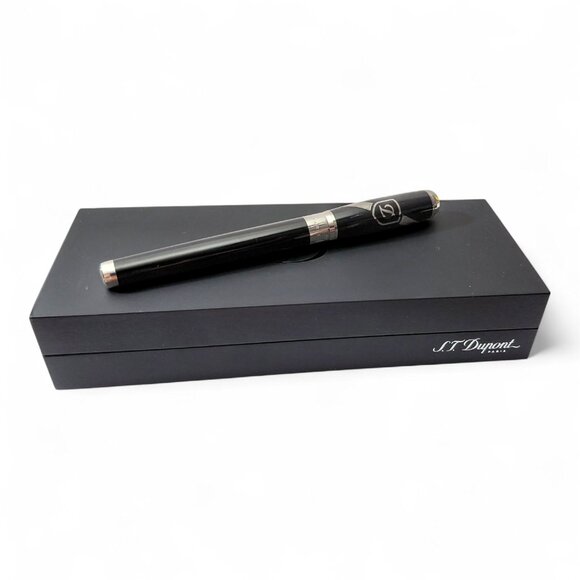 S.T. Dupont D Line Blazon Rollerball Pen, Black & Palladium  S.T. Dupont Line D Black & Palladium Rollerball Pen 412608 NIB